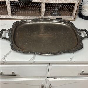 Huge Elegant Silver Serving Tray
